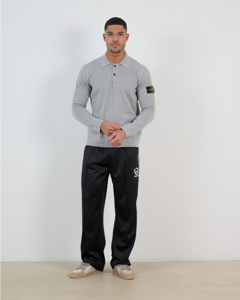 5100024 Polo Lange Mouw Pearl Grey Melange