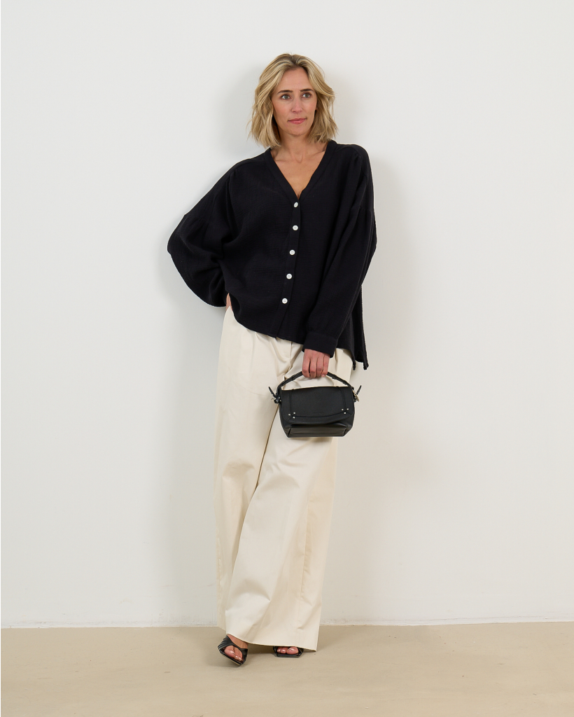 Deva Gabardine Low Waist Pantalon Off White