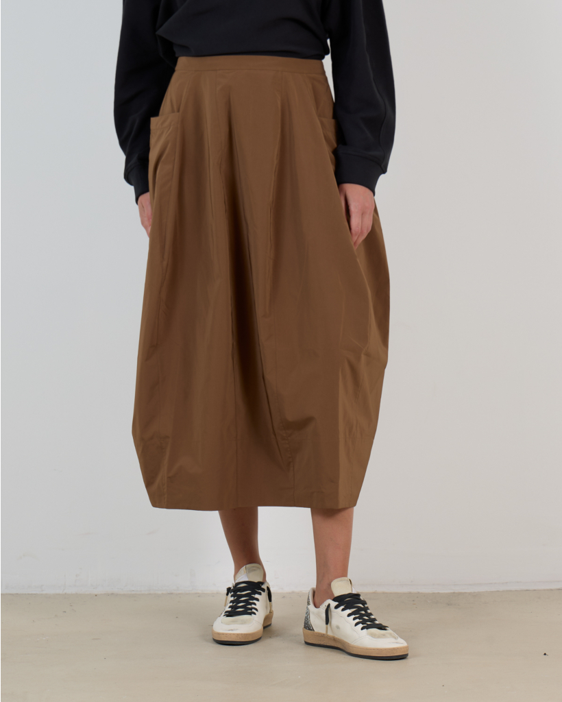 Nylon Lantern Rok Caramel Latte