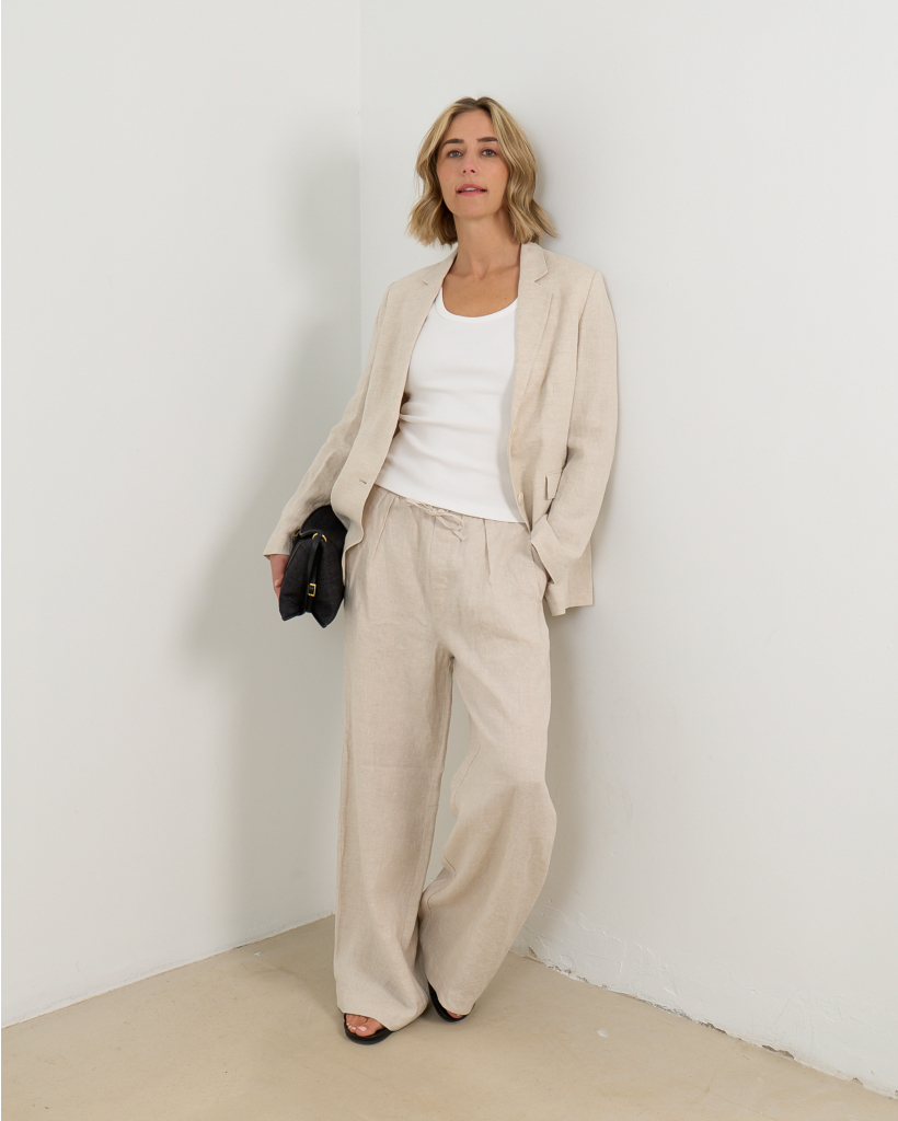 Linnen Wynston Pantalon Beige