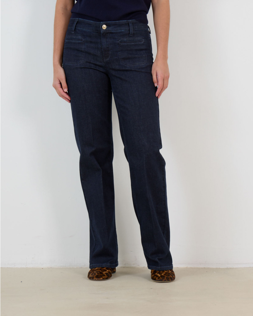 Tess Straight Leg Jeans Donker Blauw