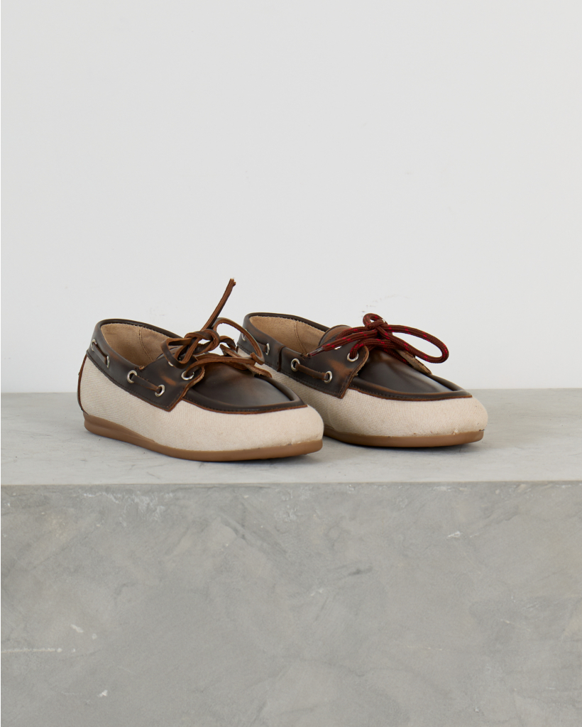 Boat Loafer Linnen Coffee Brown