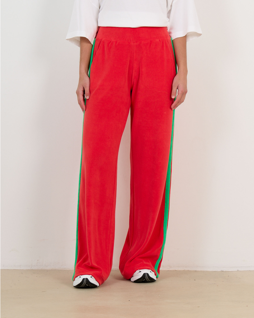 Jolie Terry Badstof Sweatpants Rood Groen