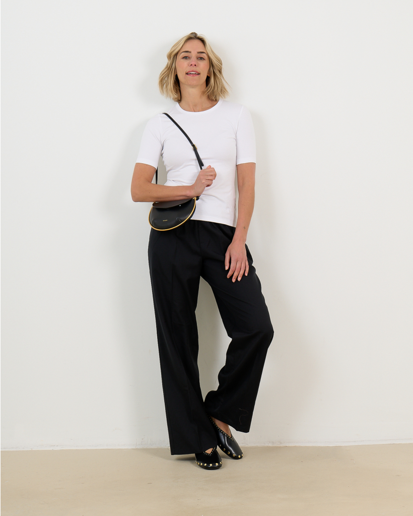Wollen Relaxed Trouse Pantalon Zwart
