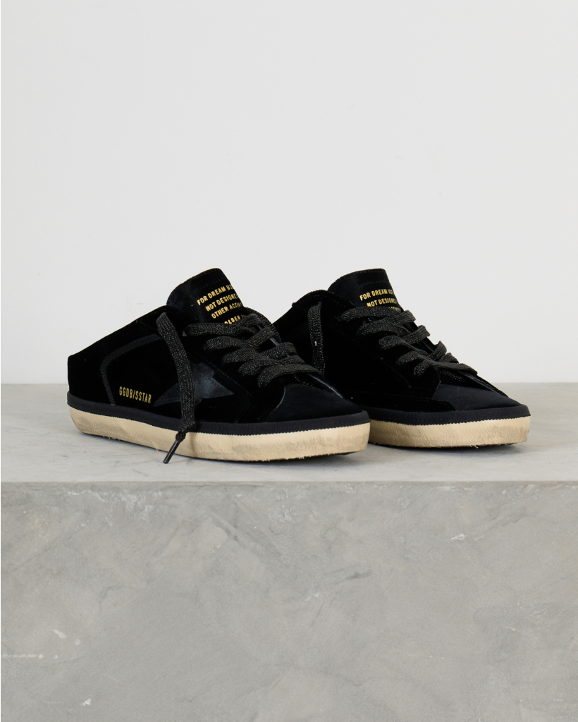 Super-Star Sabots Sneakers met Leather Star Zwart Velvet