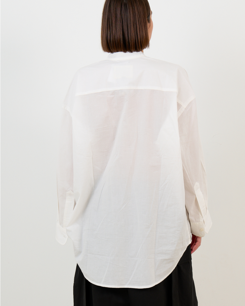 Pleated Front Shirt White