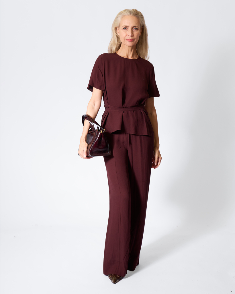 Dee Crepe Pantalon Mahogany