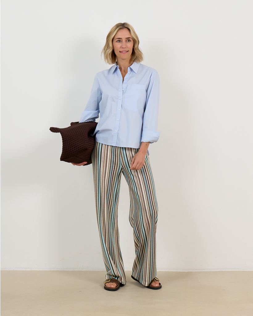 Allison Pantalon Streep Aqua/Coffee/Cream
