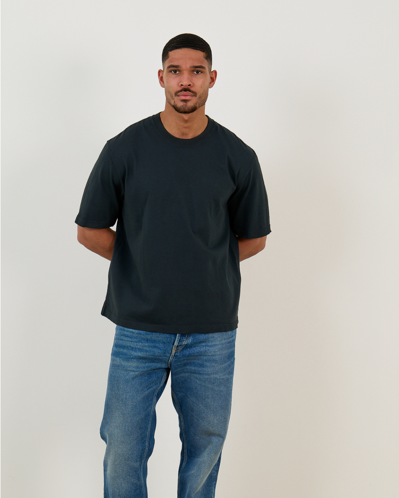 T-shirt met Omgekeerd Logo op de Rug Zwart