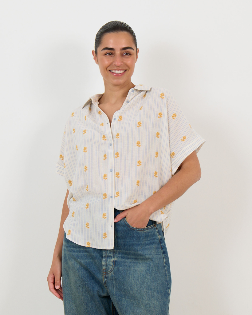 Louisa Lamanda Blouse Blauw/Geel