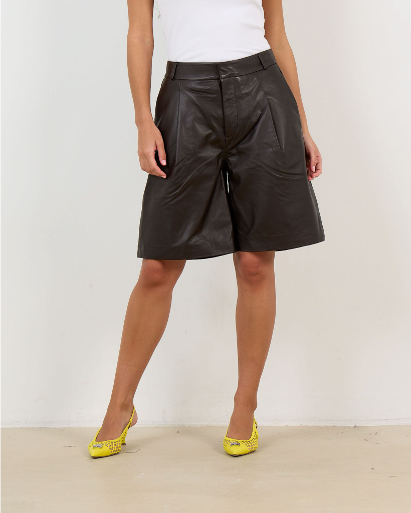 SchaapLeren Short Donkerbruin