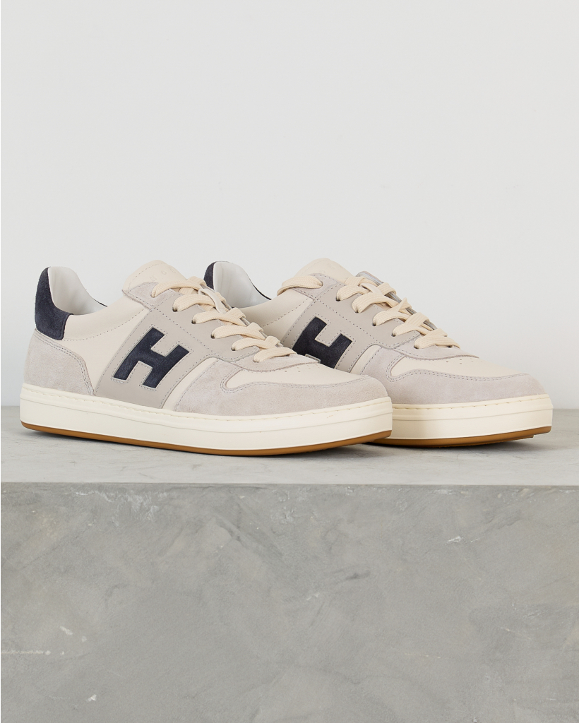 Allacciato Flat Sneaker Wit Navy