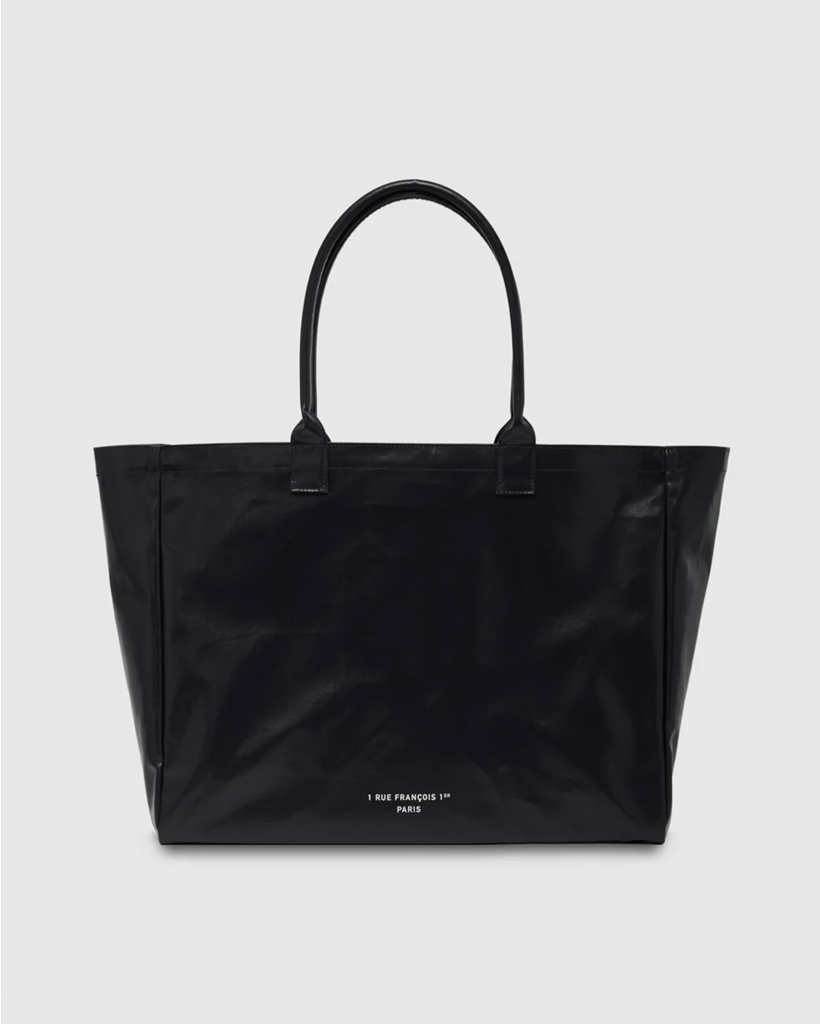Leo Coated Canvas Tote Tas Zwart