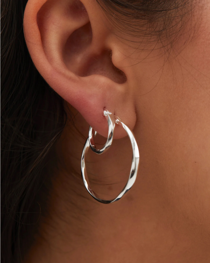 Dazzling Ring Earrings Silver