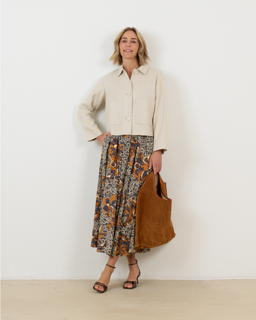 Midi Rok Print Multi Colour 