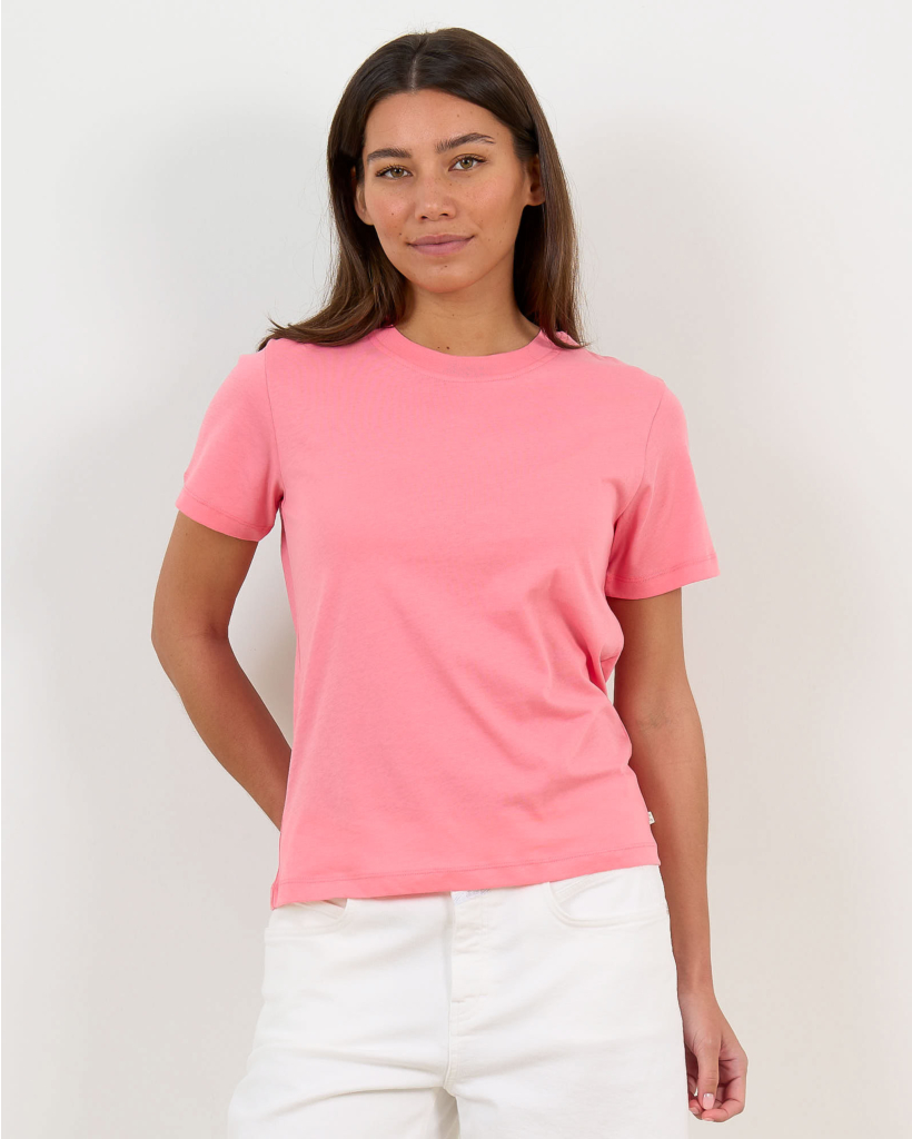 Biologisch Katoenen T-shirt met Ronde Hals Roze