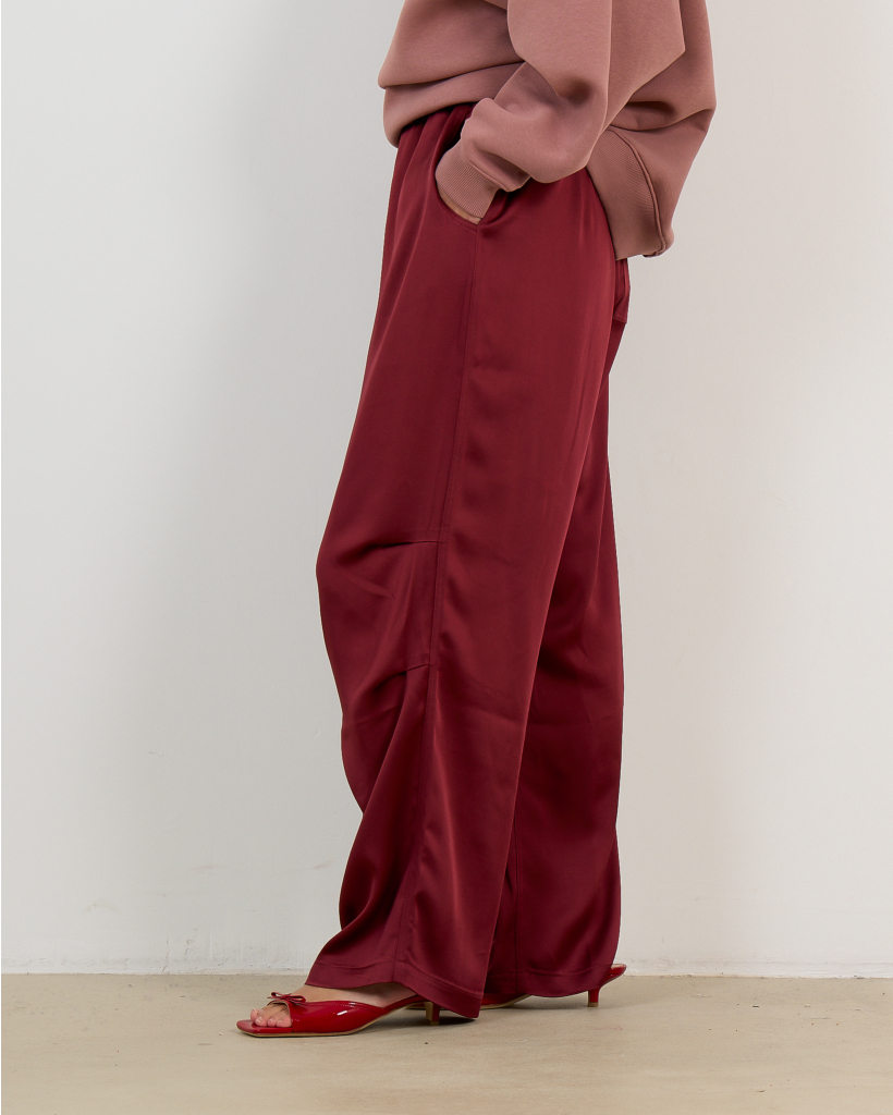 Chuck Crepe Satijnen Pantalon Cacao