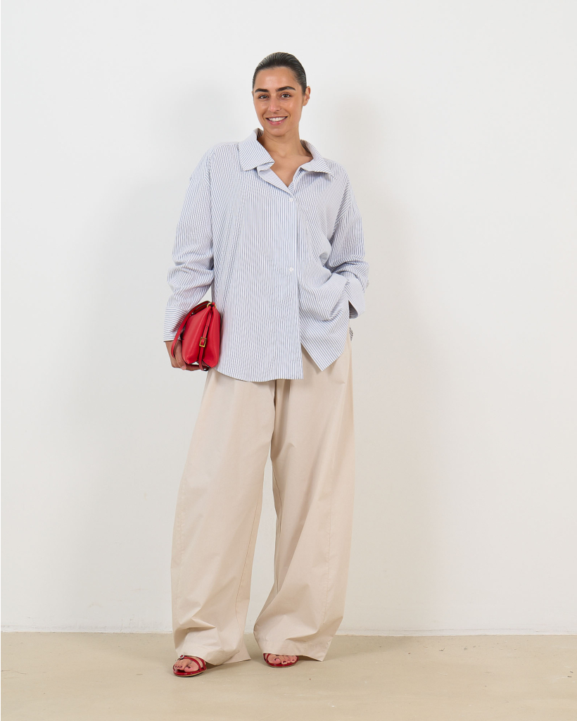 Dora Poplin Relaxed Pantalon Zand