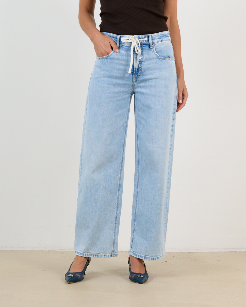 Baggy Jeans Drawstring Sun Bleach