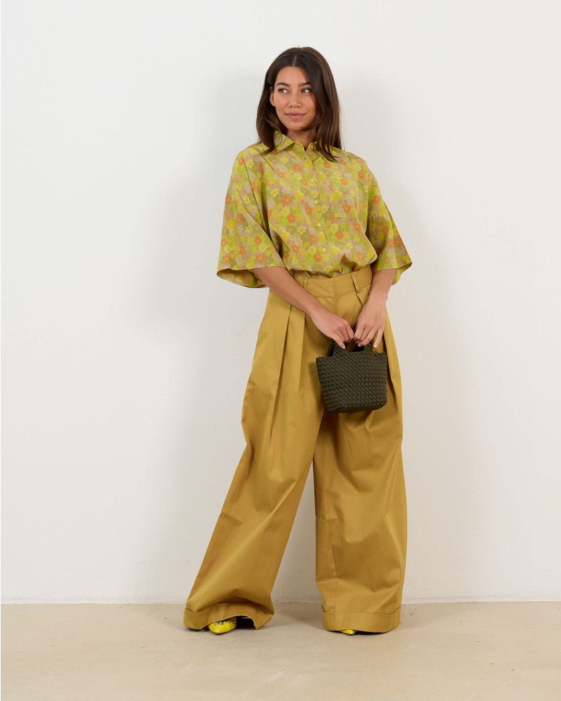 Zaoua Zijden Blouse met Bloemenprint Flobro Groen