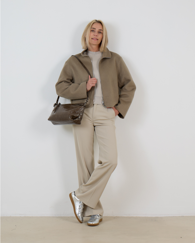 Gianna Mantel met Ritssluiting Groen