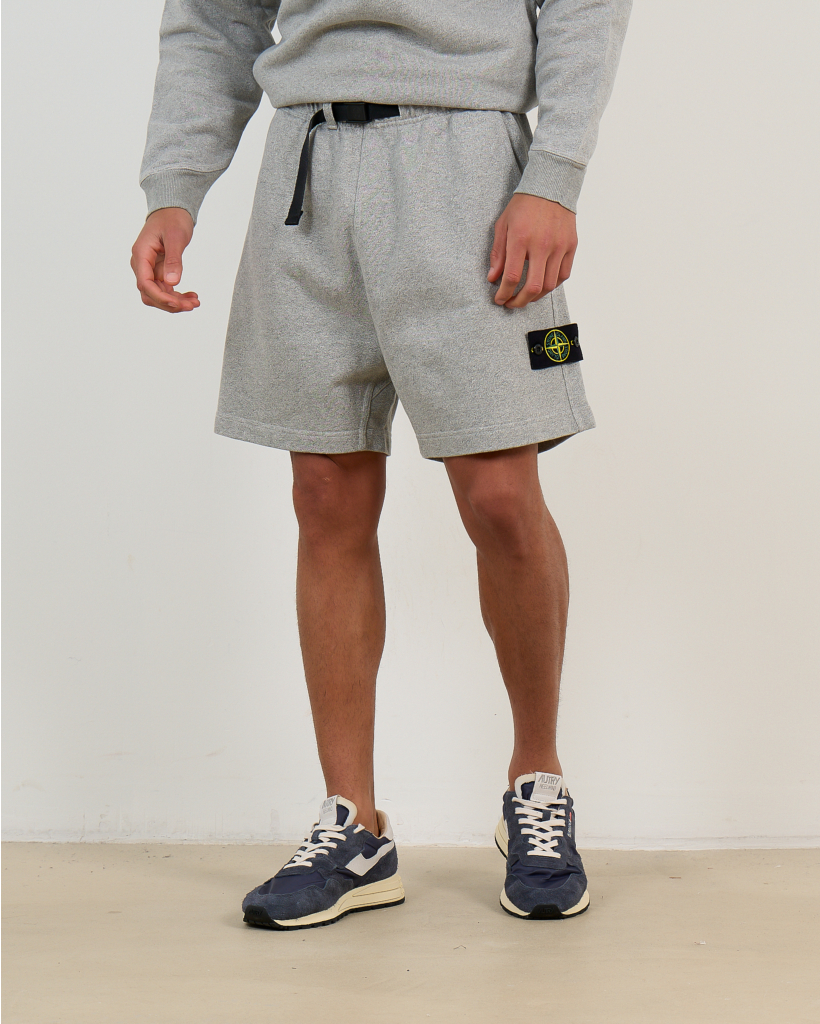 6200013 Loose Jogger Shorts with Tape Belt Melange Grijs