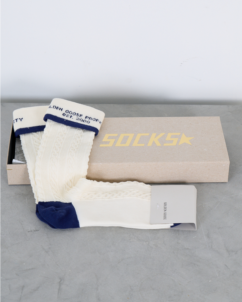 Turn Up Sok Wit Blauw