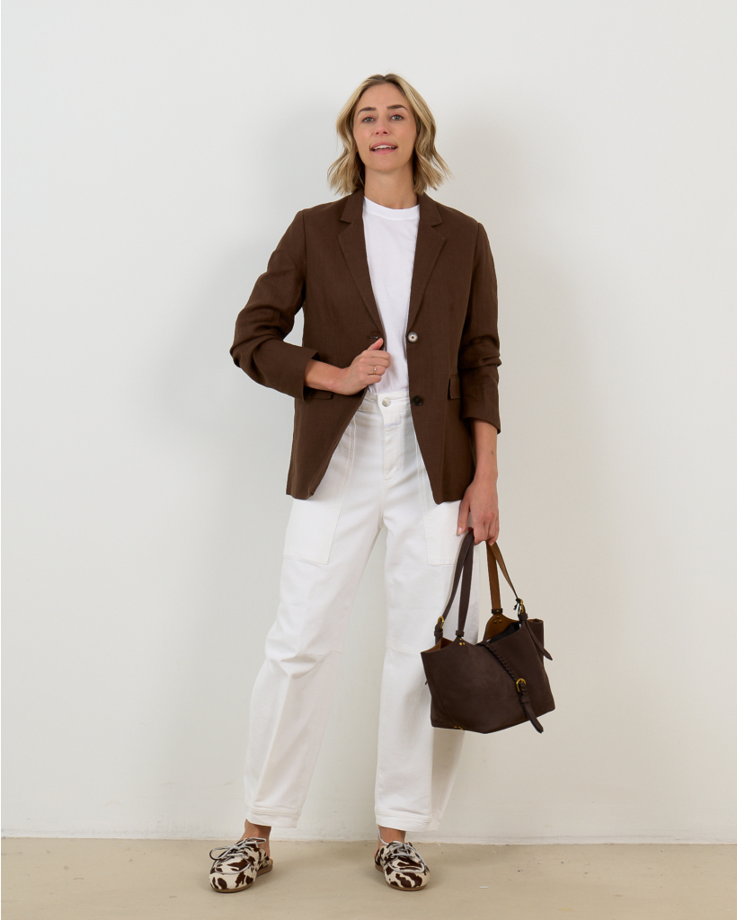 Lola Linnen Blazer Chocolade 