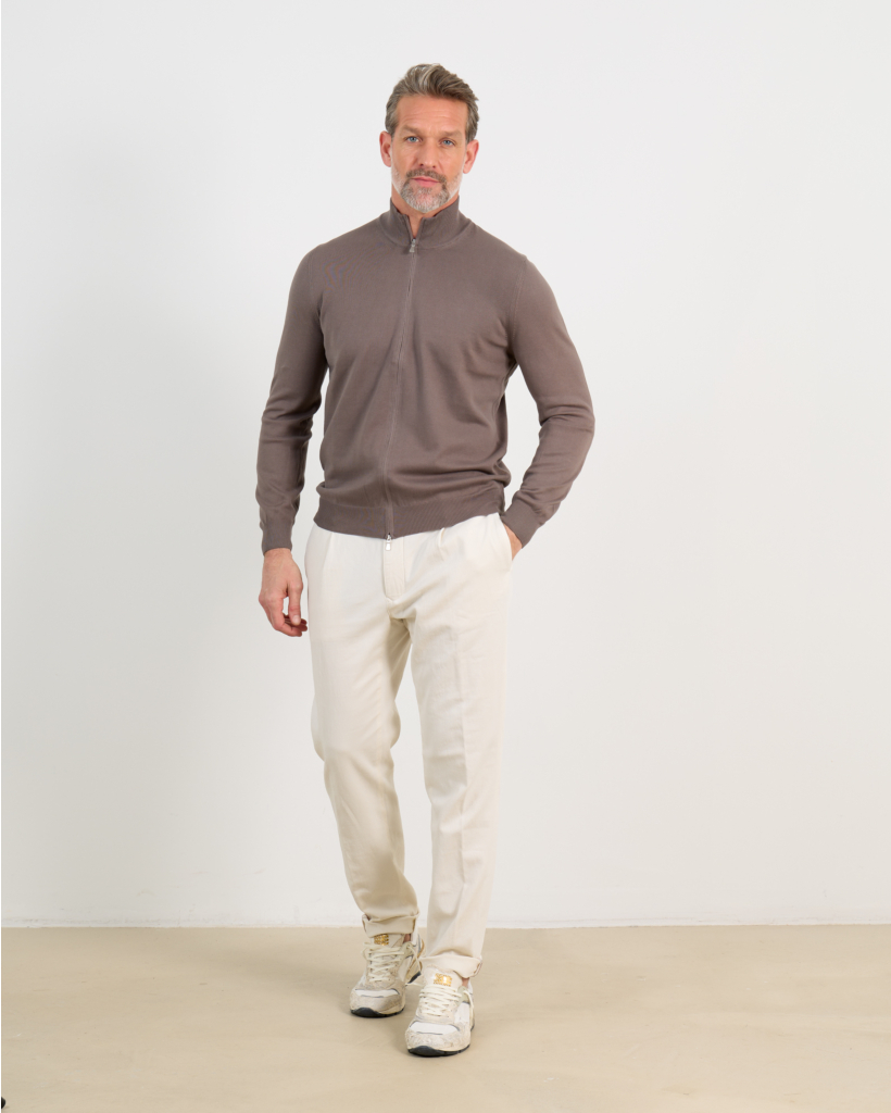 Vest Ritssluiting Taupe