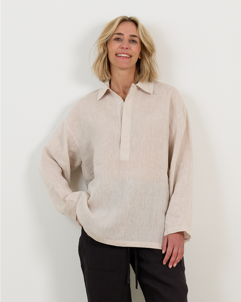 Linnen Shirt Blouse Naturel
