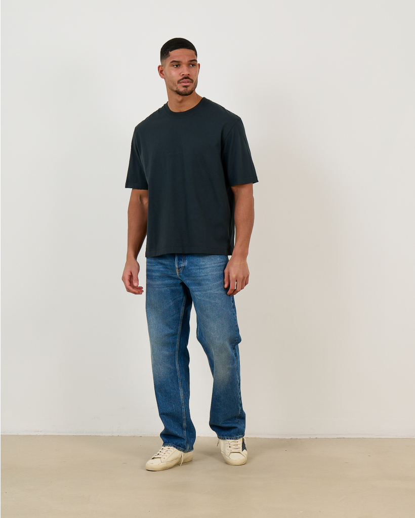 T-shirt met Omgekeerd Logo op de Rug Zwart