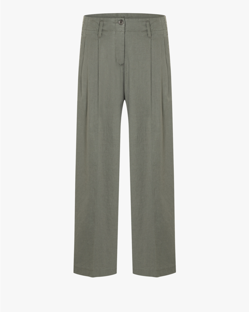 Addison Cropped Linnen Broek Mermaid Green