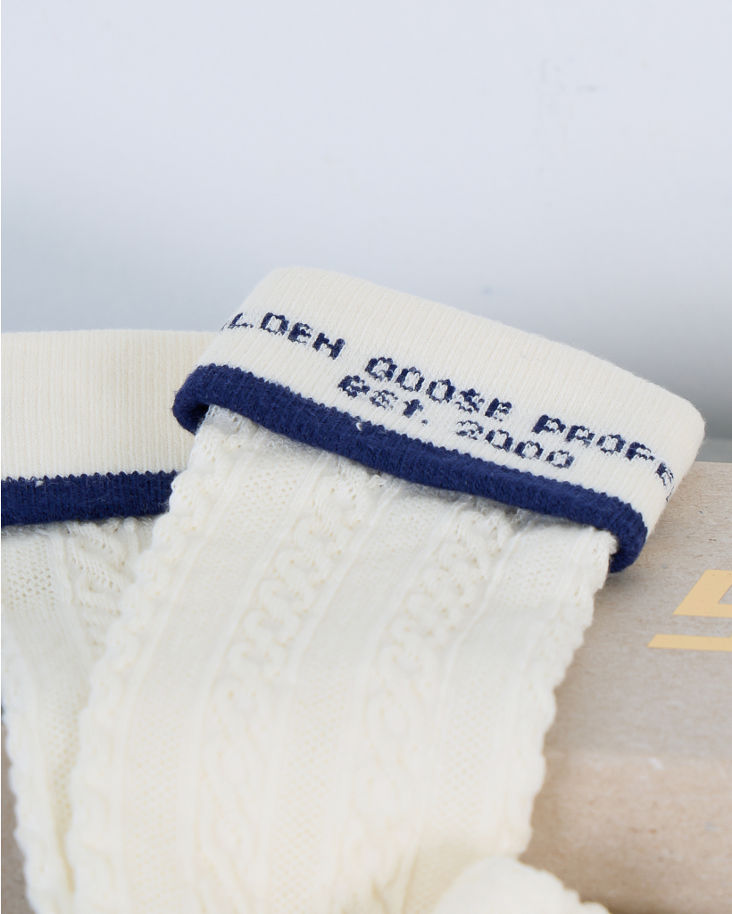 Turn Up Sok Wit Blauw