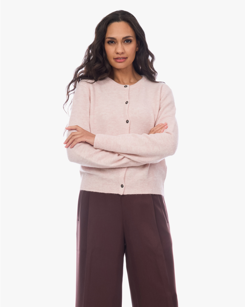 Wollen Cardigan met Knoopsluiting Roze