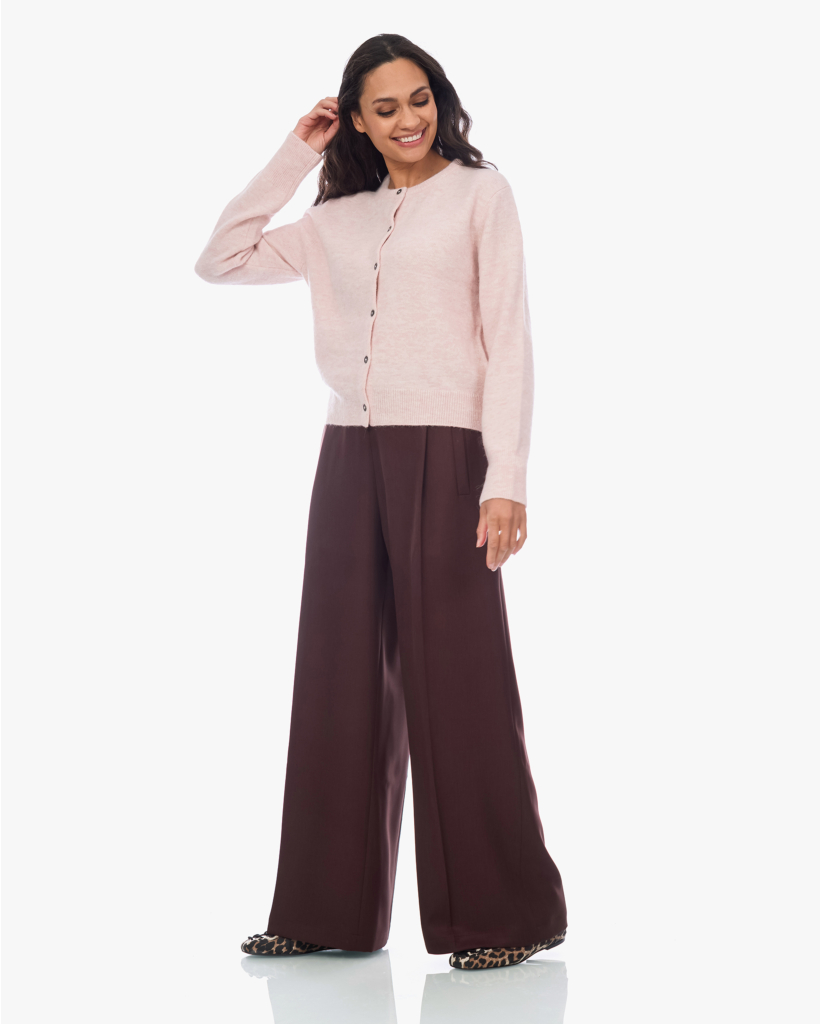 Wollen Cardigan met Knoopsluiting Roze