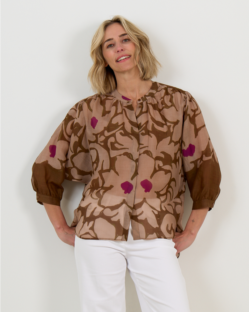 Blouse met Bloemenprint Terracotta