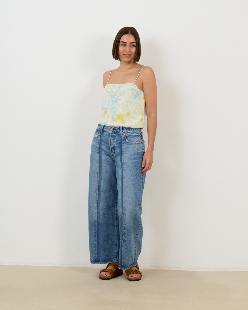 Norwell Raw Edge Wide Jeans Blauw 