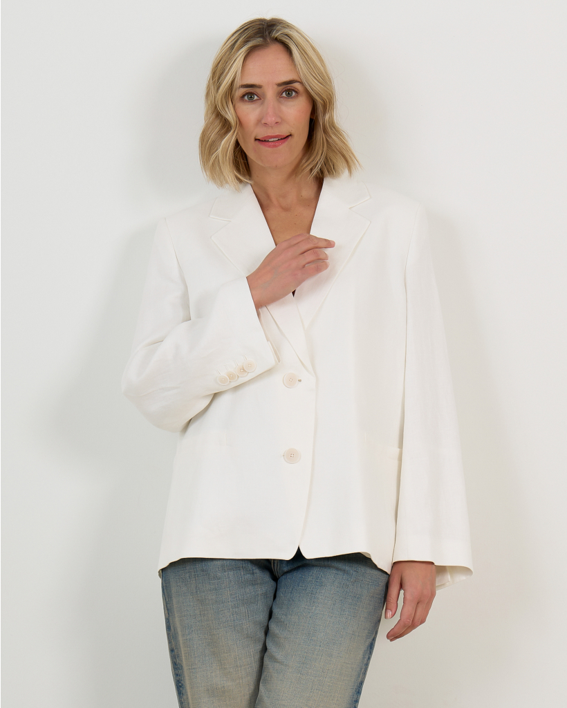 Iverly Oversized Linnen Blazer Off White