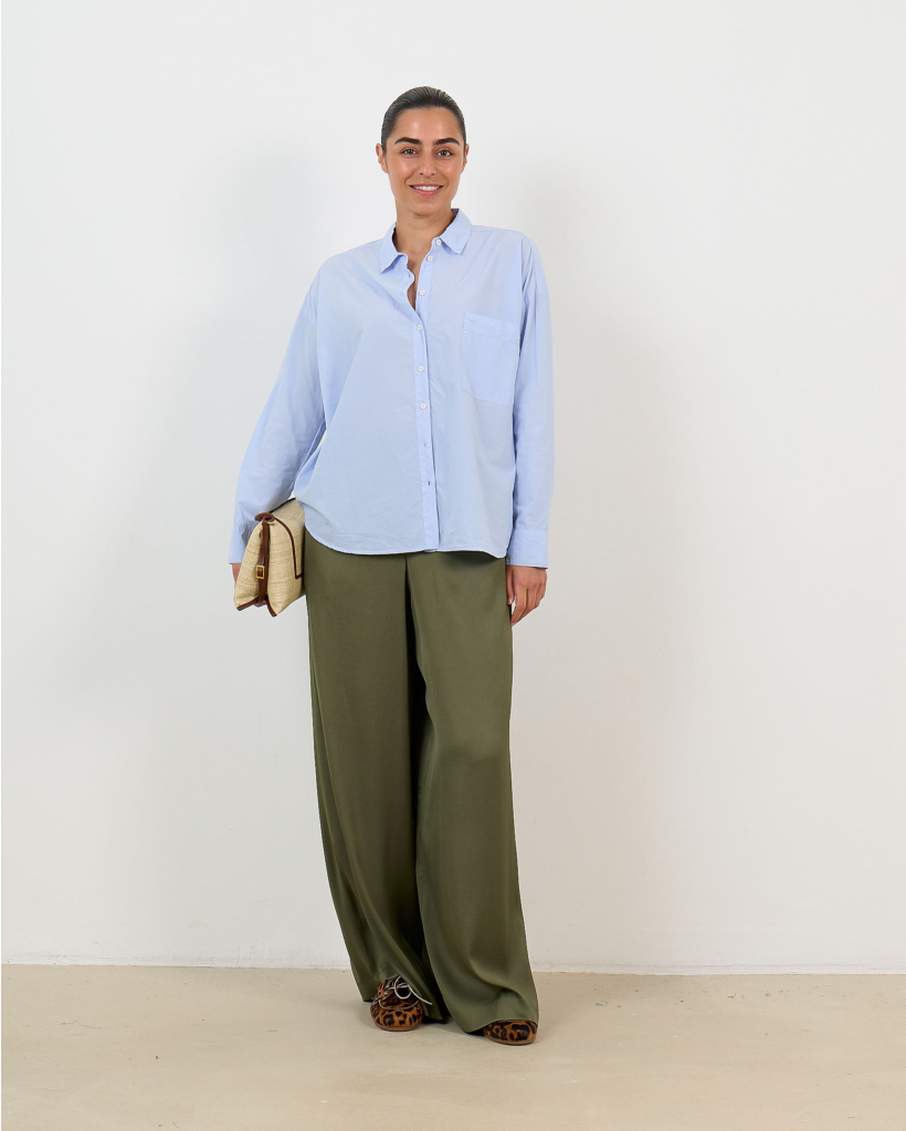 Caroline Poplin Overhemdblouse Cloud