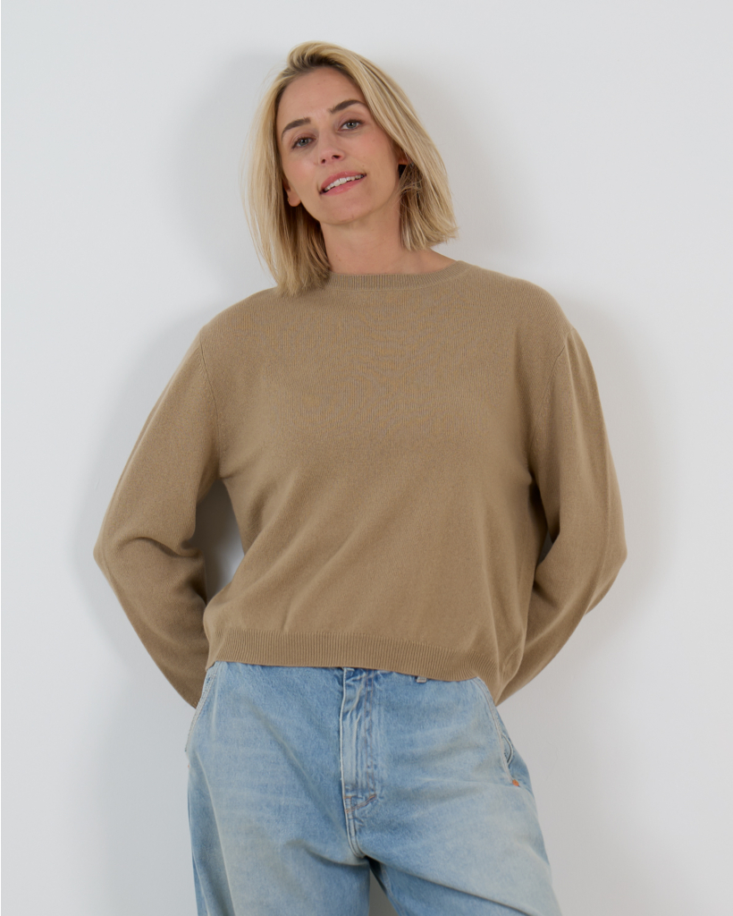 Oversized Roundneck Pullover Taupe