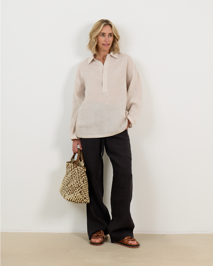 Linnen Shirt Blouse Naturel