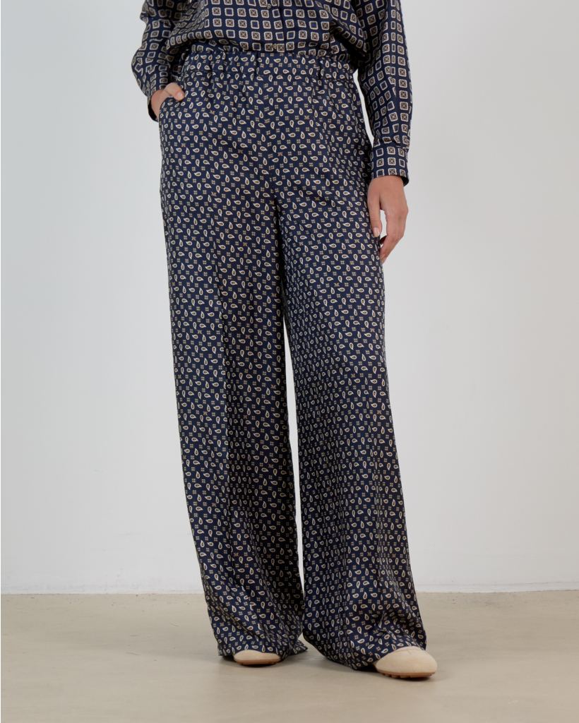 Printed silk trousers Ultramarine