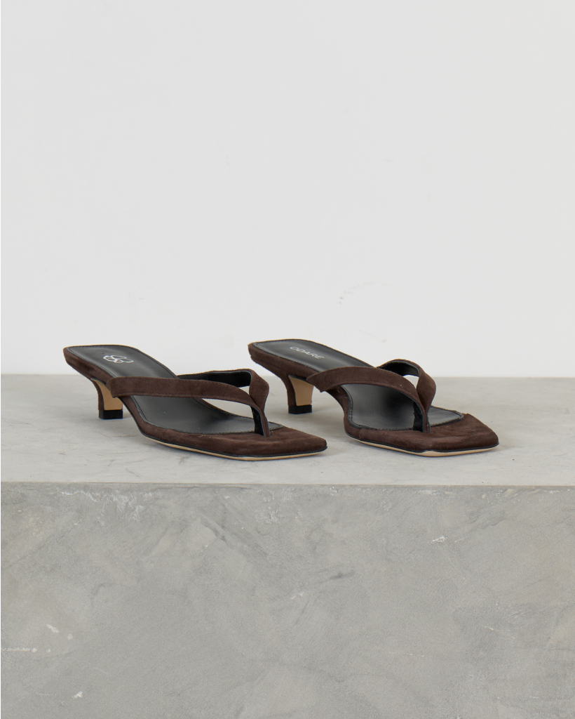 Cora Kitten Heel Sandalen Bruin