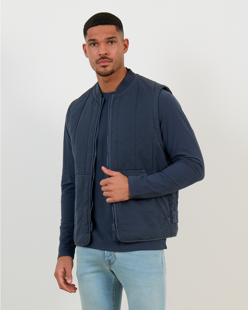 G100004 Ghost Linnen Katoen Bodywarmer Slate Blue