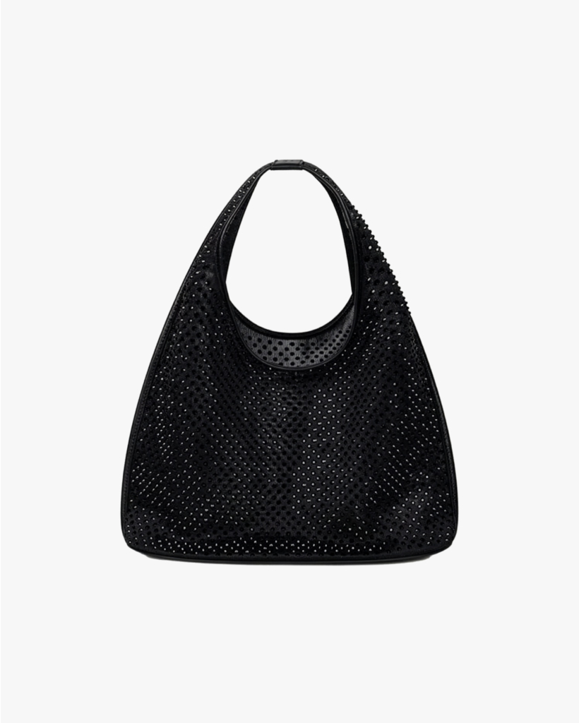 Small Mesh Sacchetto Black Crystal