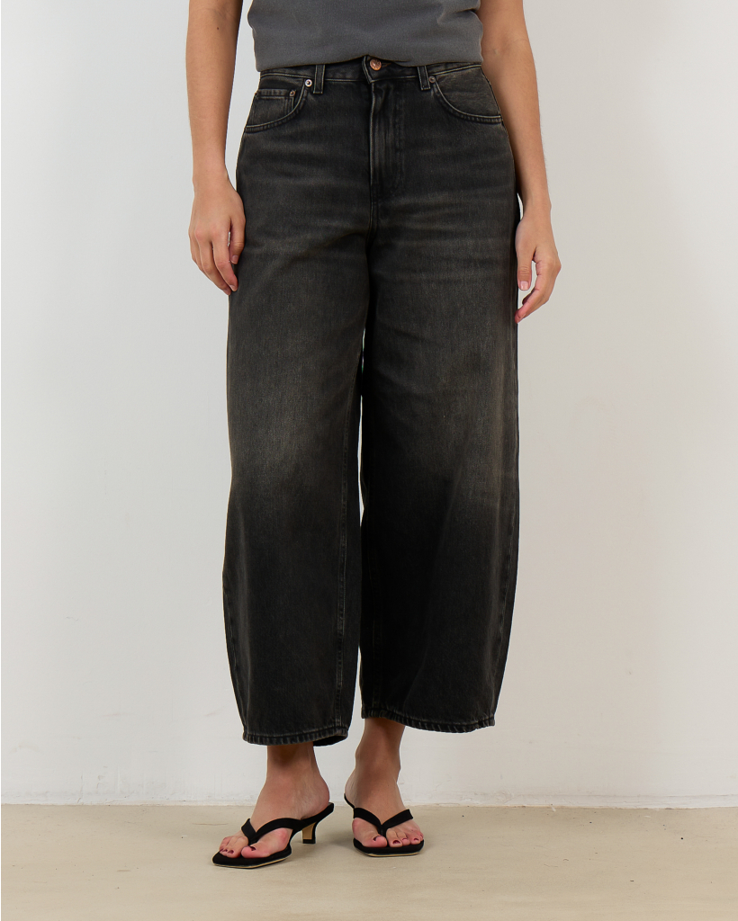 Cropped Roomy Jean Mineral Black