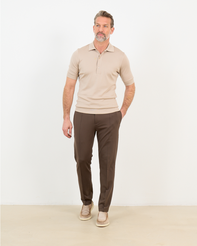 Polo Shirt Korte Mouw Beige