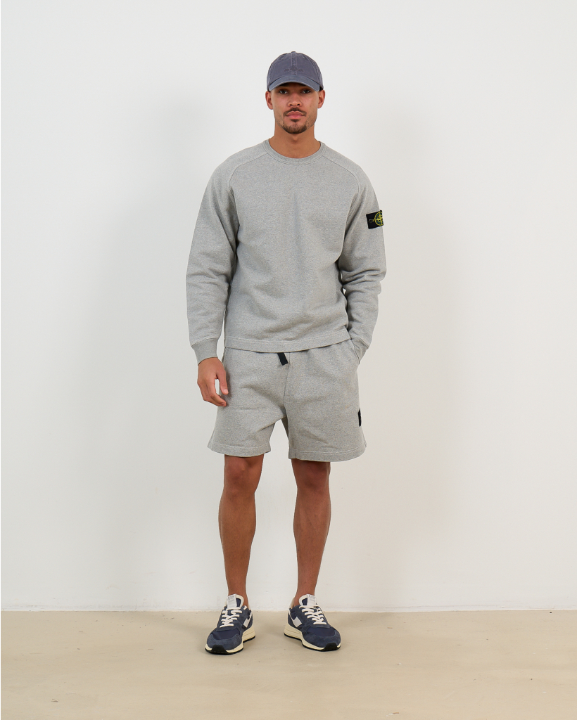 6200013 Loose Jogger Shorts with Tape Belt Melange Grijs
