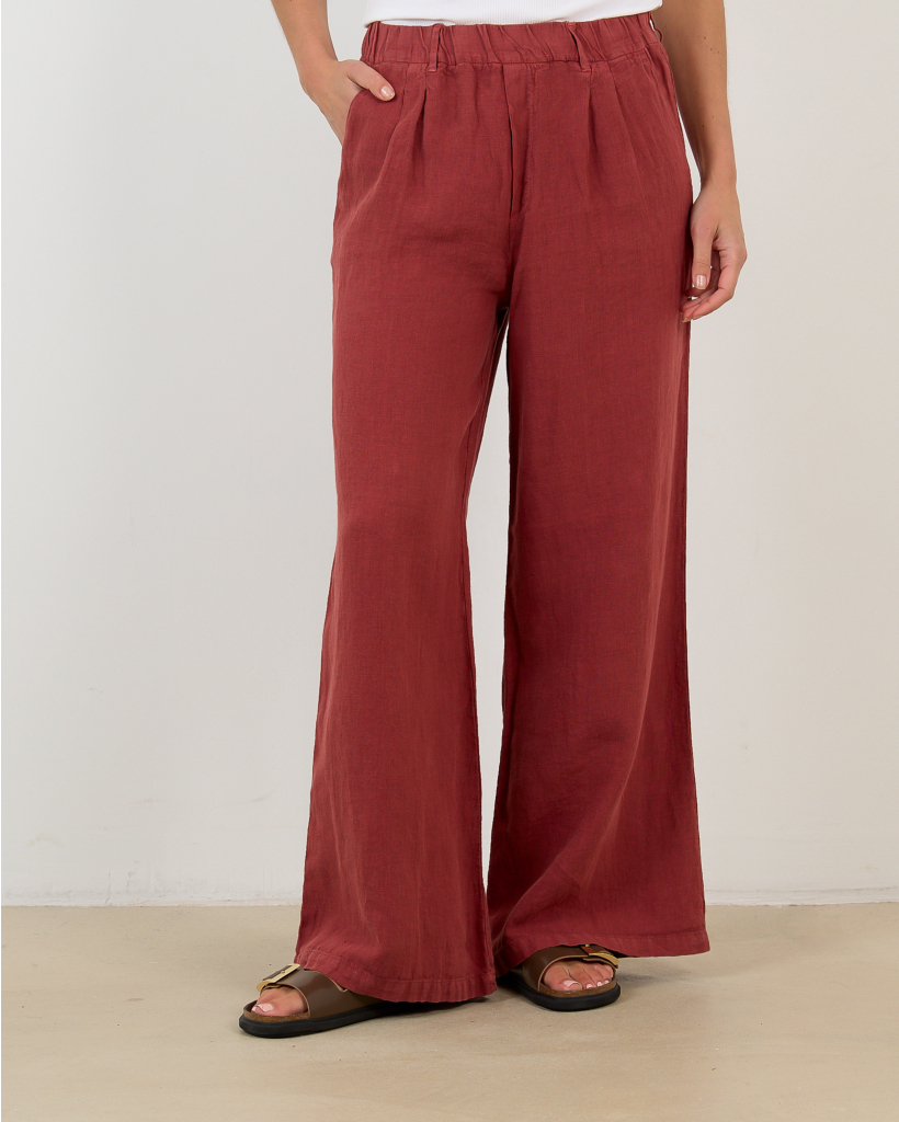 Relaxed Pantalon Donker Rood