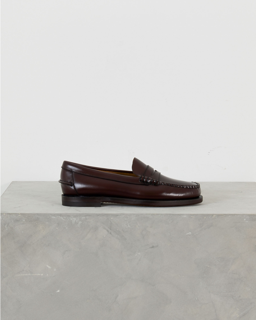 Classic Dan Leren Moccasin Loafer Bruin/ Bordo